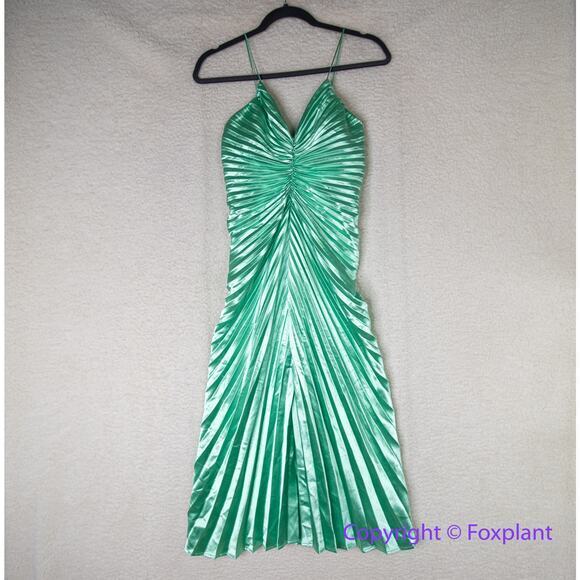 Anthropologie Delfi Pleated Pop Midi Dress in green, size XS - Picture 7 of 16